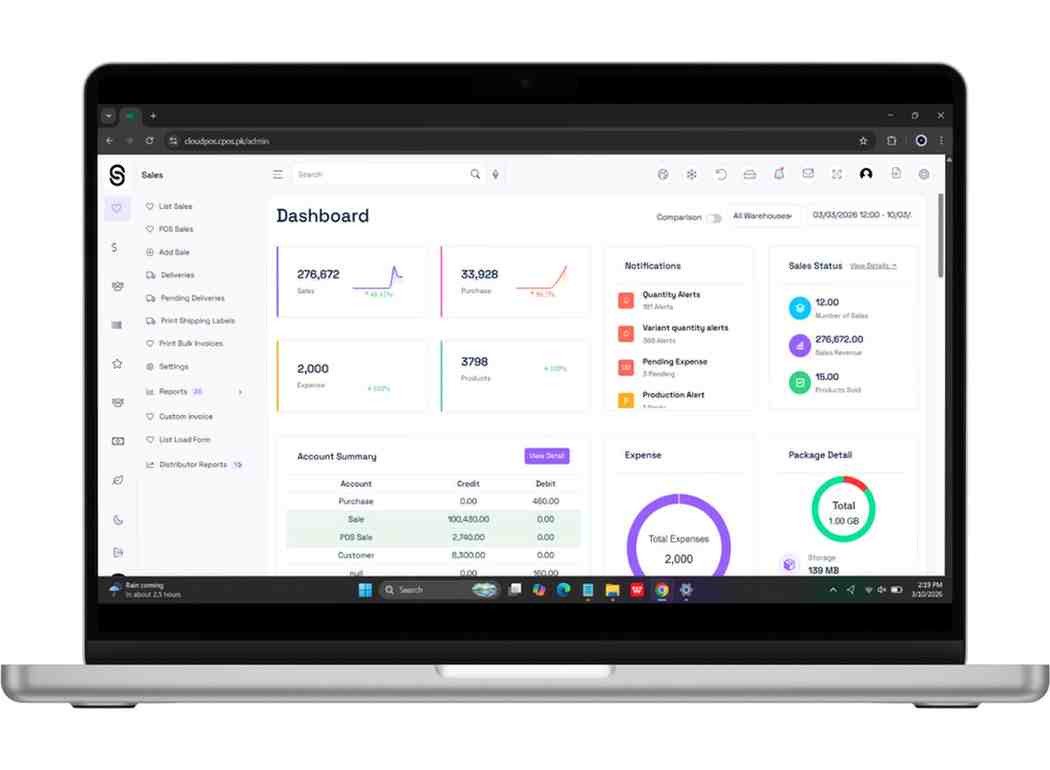 Synkify Best POS Software Dashboard laptop mockup image